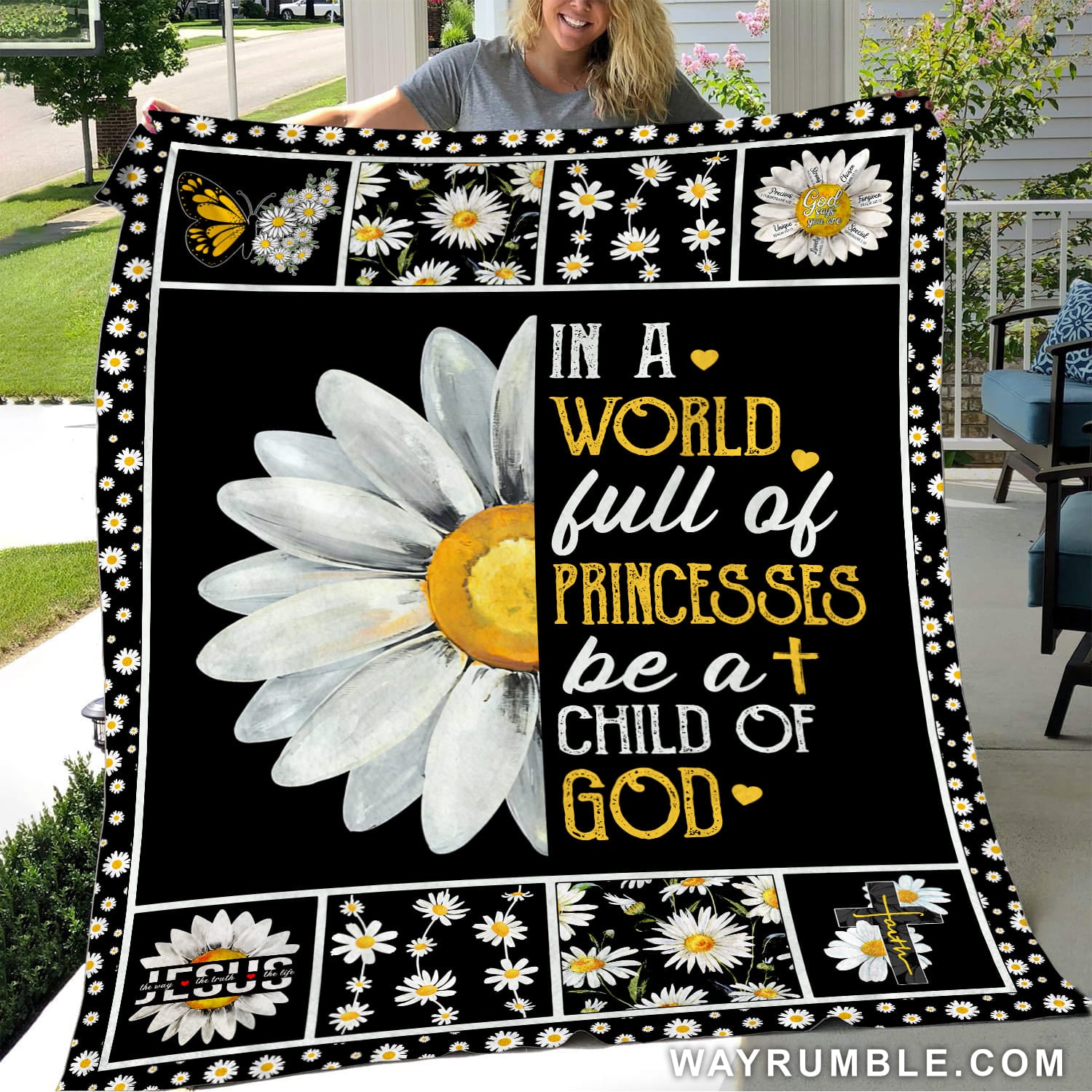 Jesus – Daisy – In A World Full Of Princesses Be A Child Of God – Blanket