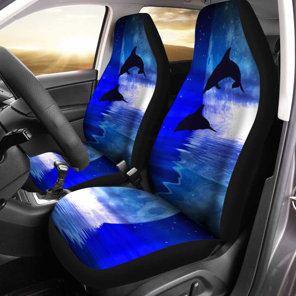 Couple Dolphin Car Seat Covers Jumping Out The Sea