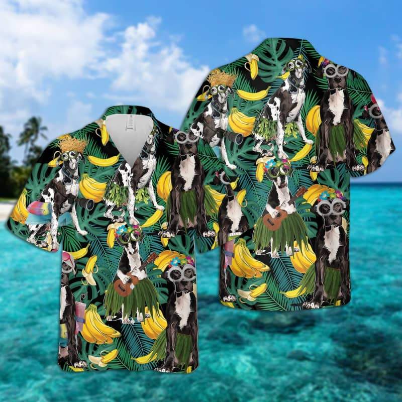 Great Dane Hawaii Summer Hawaii Unisex Print Aloha Short Sleeve Casual Shirt Ha95464