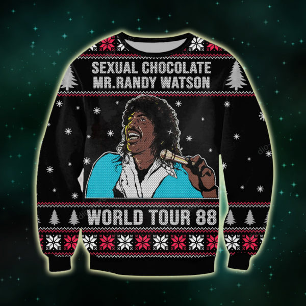 Sexual Chocolate Mr Randy Watson World Tour 88 Knitting Pattern 3D Ugly Sweater