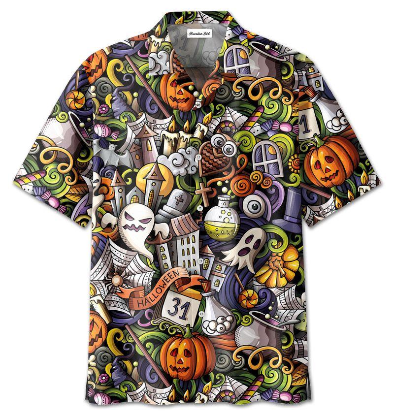 Free Style Halloween Pumpkin Hawaii Shirt For Men Women Adult Ha594