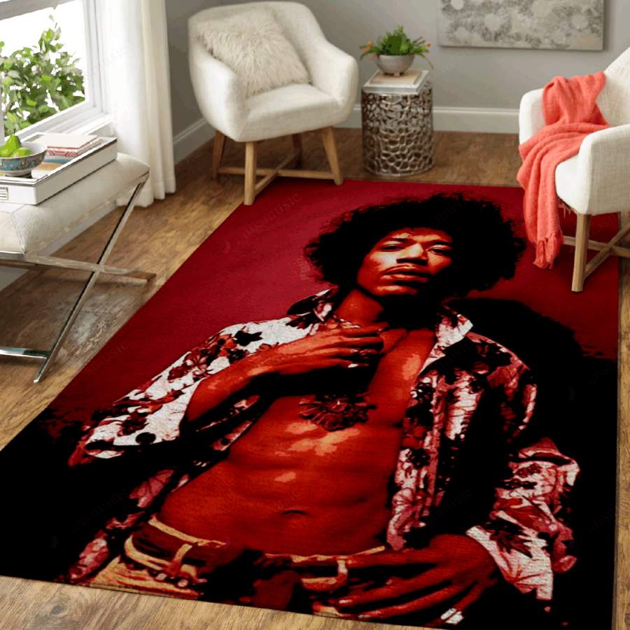 Jimi Hendrix Style – Music Legend Art For Fans Area Rug Living Room Carpet …