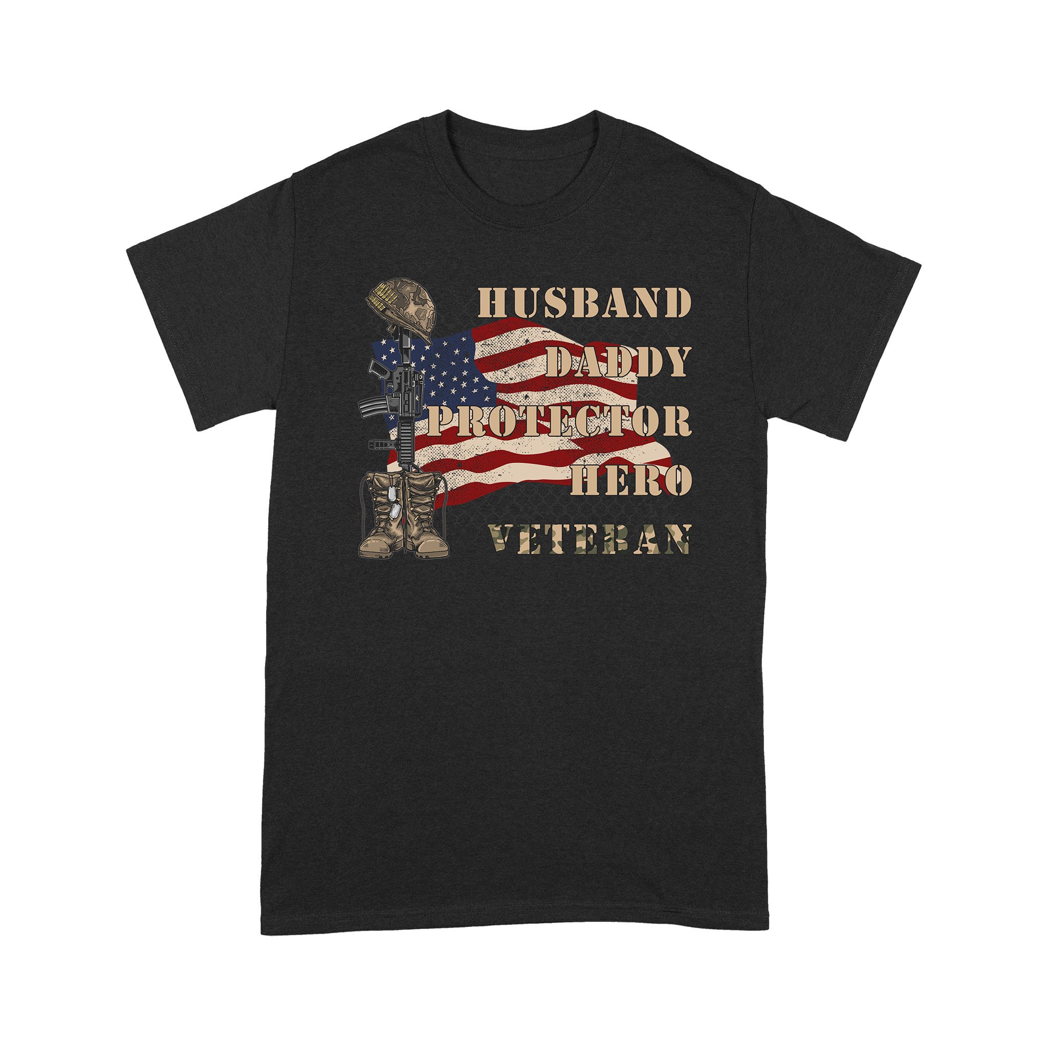 Husband Daddy Protector Hero Veteran – Standard T-Shirt