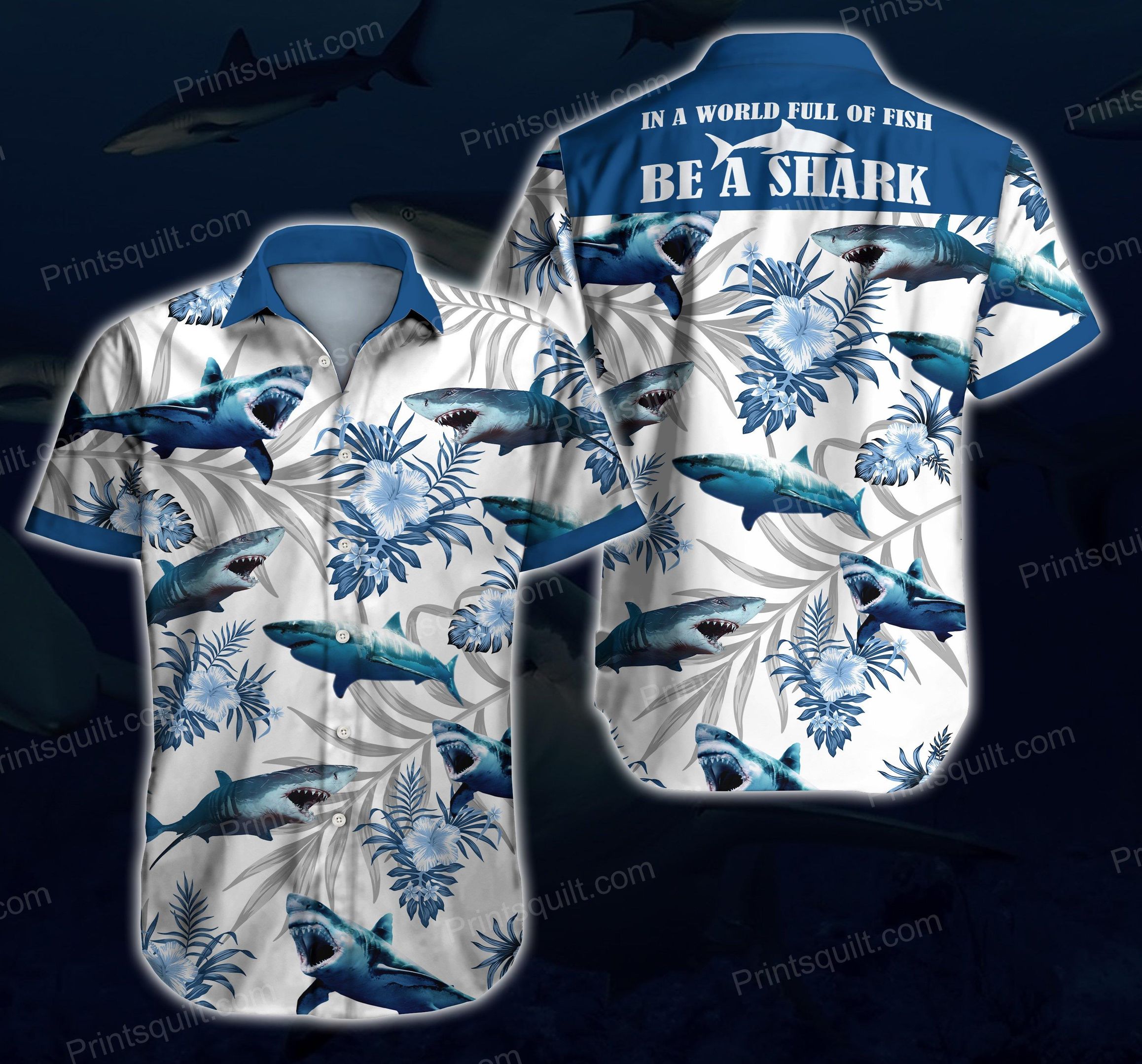 Shark Lovers Hawaiian Shirt Summer Button Up For Men Beach Wear Short Sleeve Hawaiian Ha90209