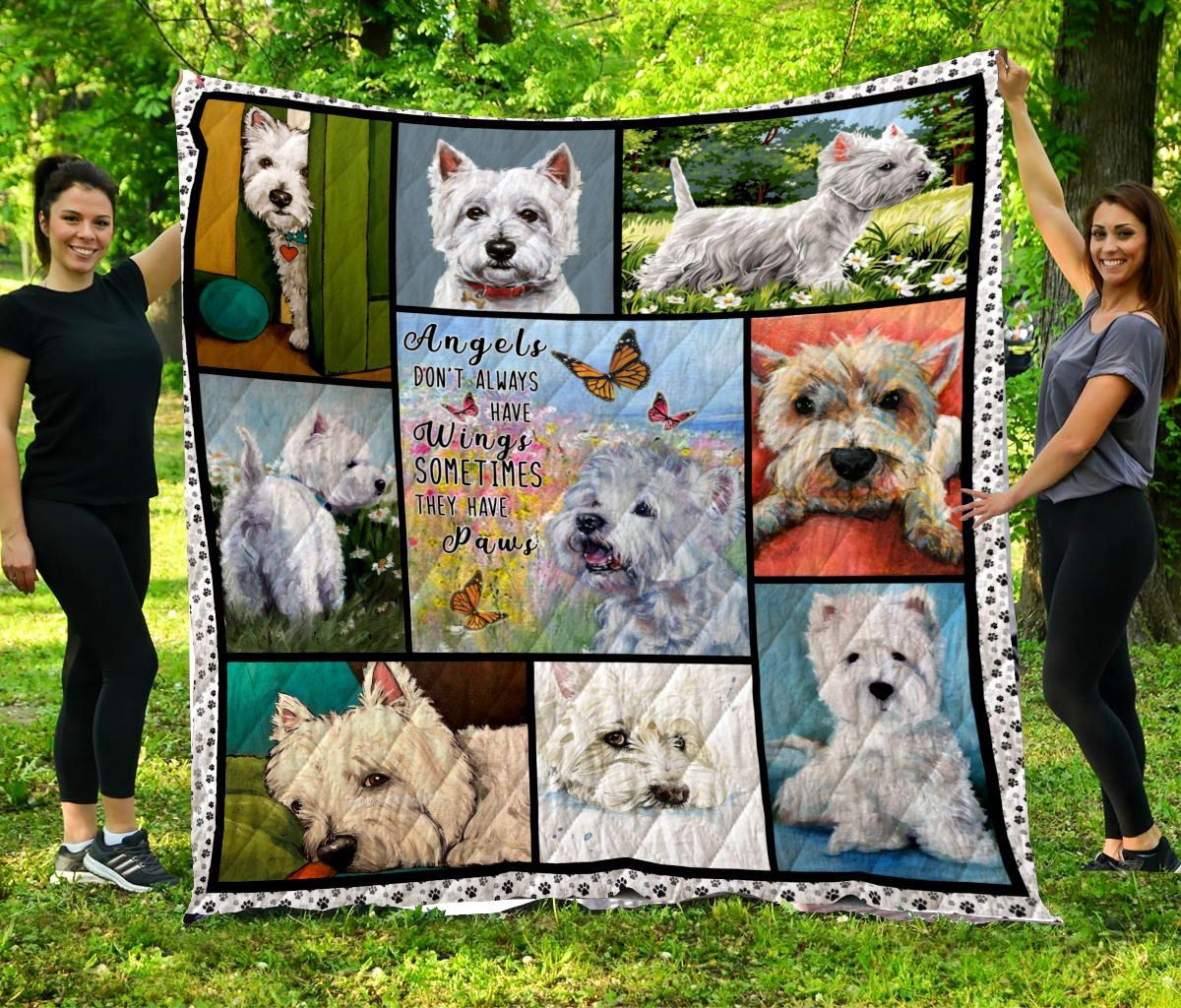 Puppy Dog In Memory Blanket Gift For Boy Girl – Angels Don’T Always Have Wings Blanket Quilting Presents For Christmas Birthday Thanksgiving