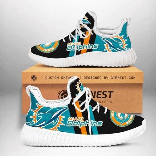 Miami Dolphins Team Shoes Customize Yeezy Sneakers For Fan