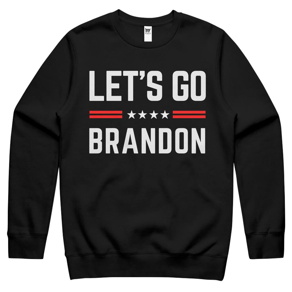 Let’S Go Brandon Conservative Us Flag Merica Gift Crewneck Sweatshirt