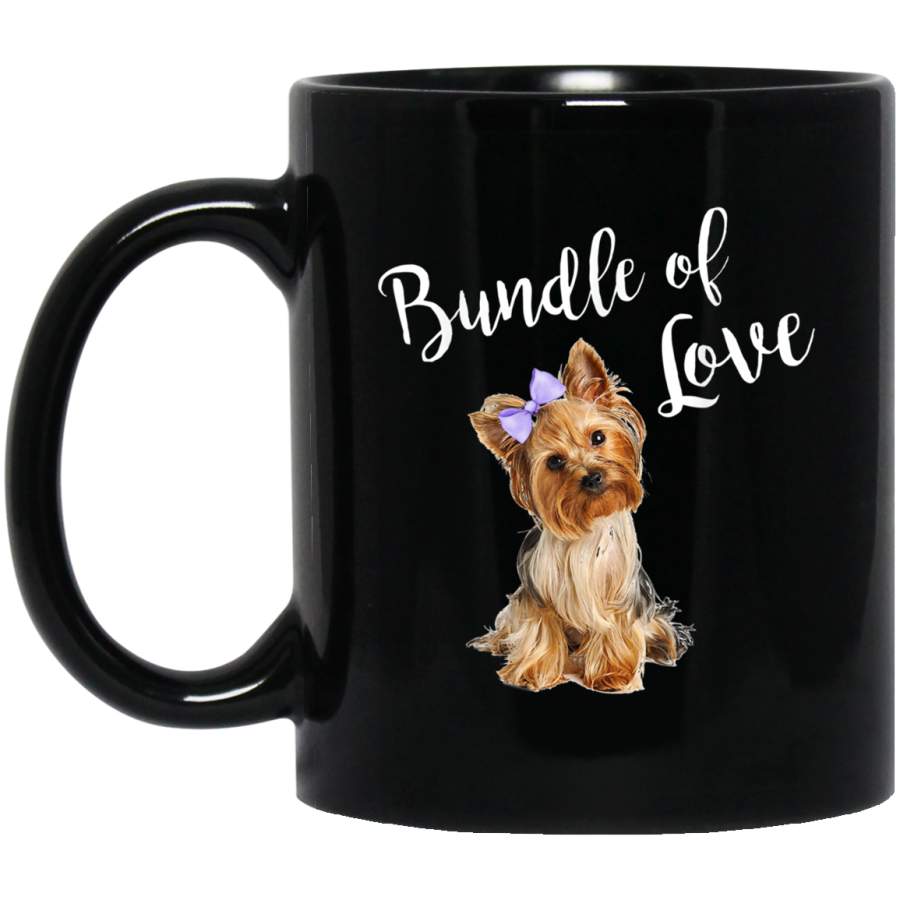 Cute Dog Quote Yorkie Puppy Love Black Mug