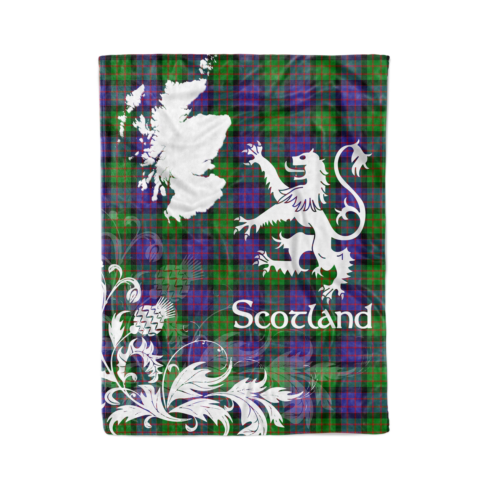 Tartan Plaid Fleece Blanket Tartan Blanket Thistle And Lion Scottish Clan Macbrayne Plaid Blanket