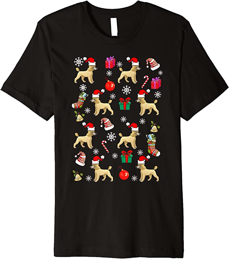 Poodle Dog Puppy Santa Hat Funny Ugly Christmas Xmas Premium T-Shirt