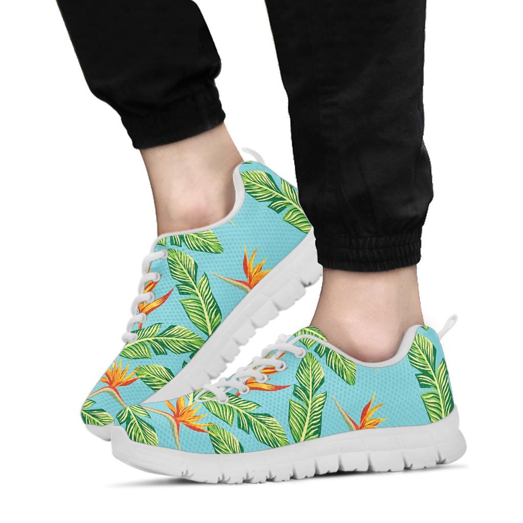 Bird Of Paradise Pattern Print Design BOP04 Sneakers White