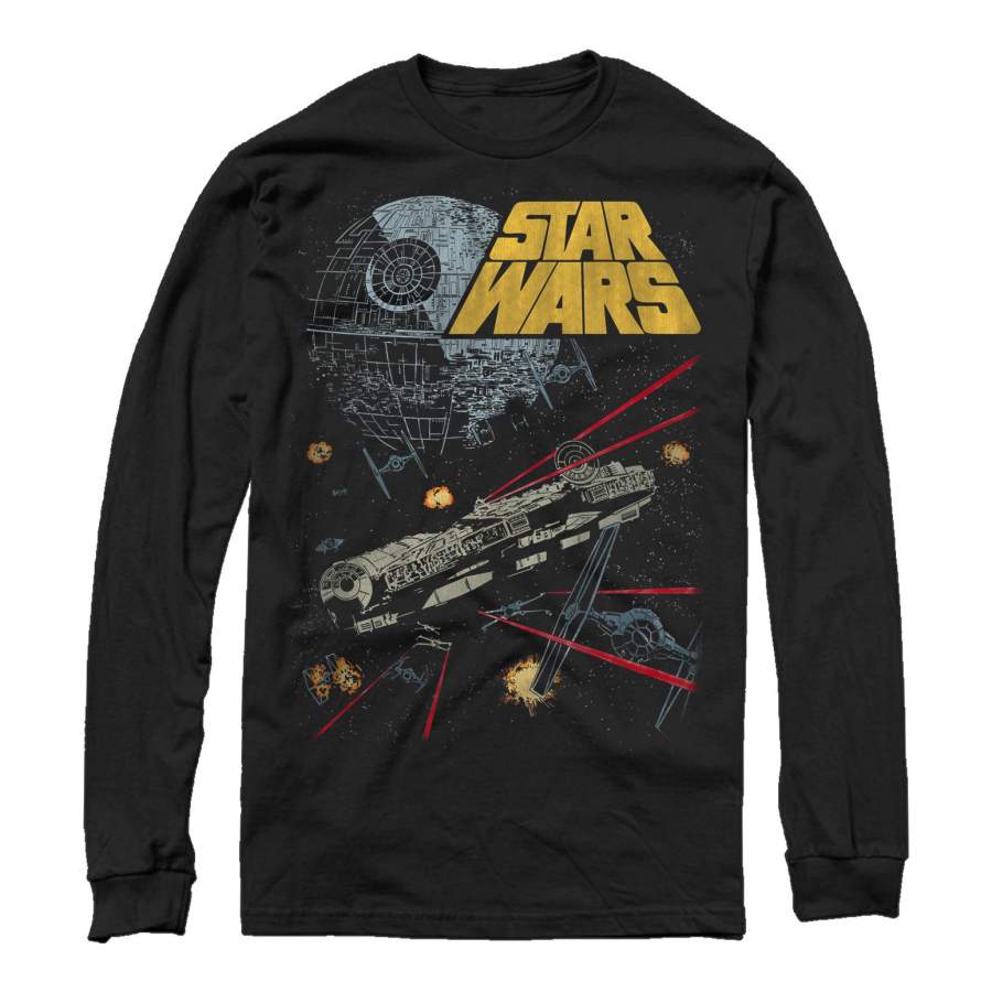 Star Wars Men's Millennium Falcon Battle  Long Sleeve Shirt