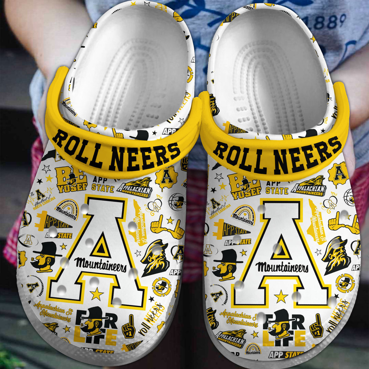 Appalachian State Mountainseers NCAA Sport Crocs Crocband Clogs Shoes Comfortable For Men Women and Kids