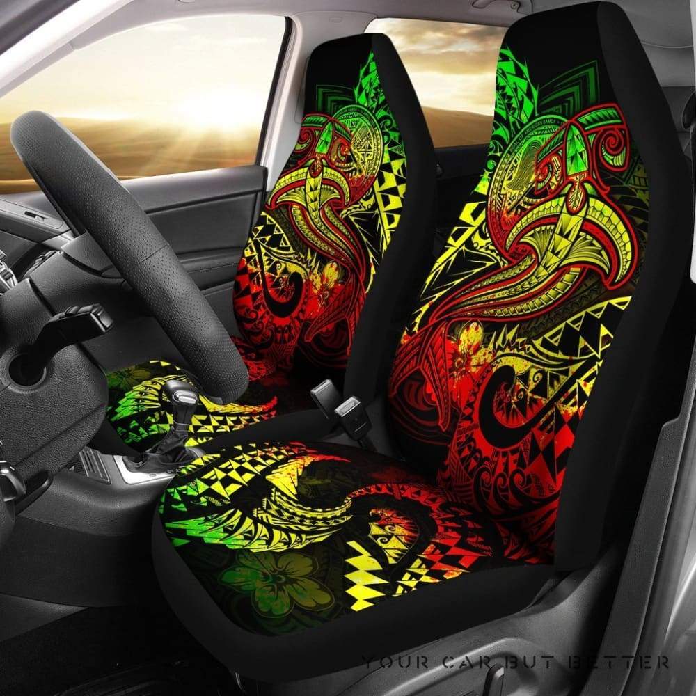 American Samoa Car Seat Covers – Reggae Shark Polynesian Tattoo – Bn18 110325