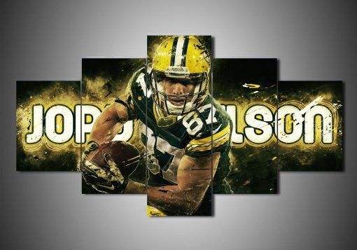 Green Bay Packers Jordy Nelson Sport 5 Panel Canvas Art Wall Decor