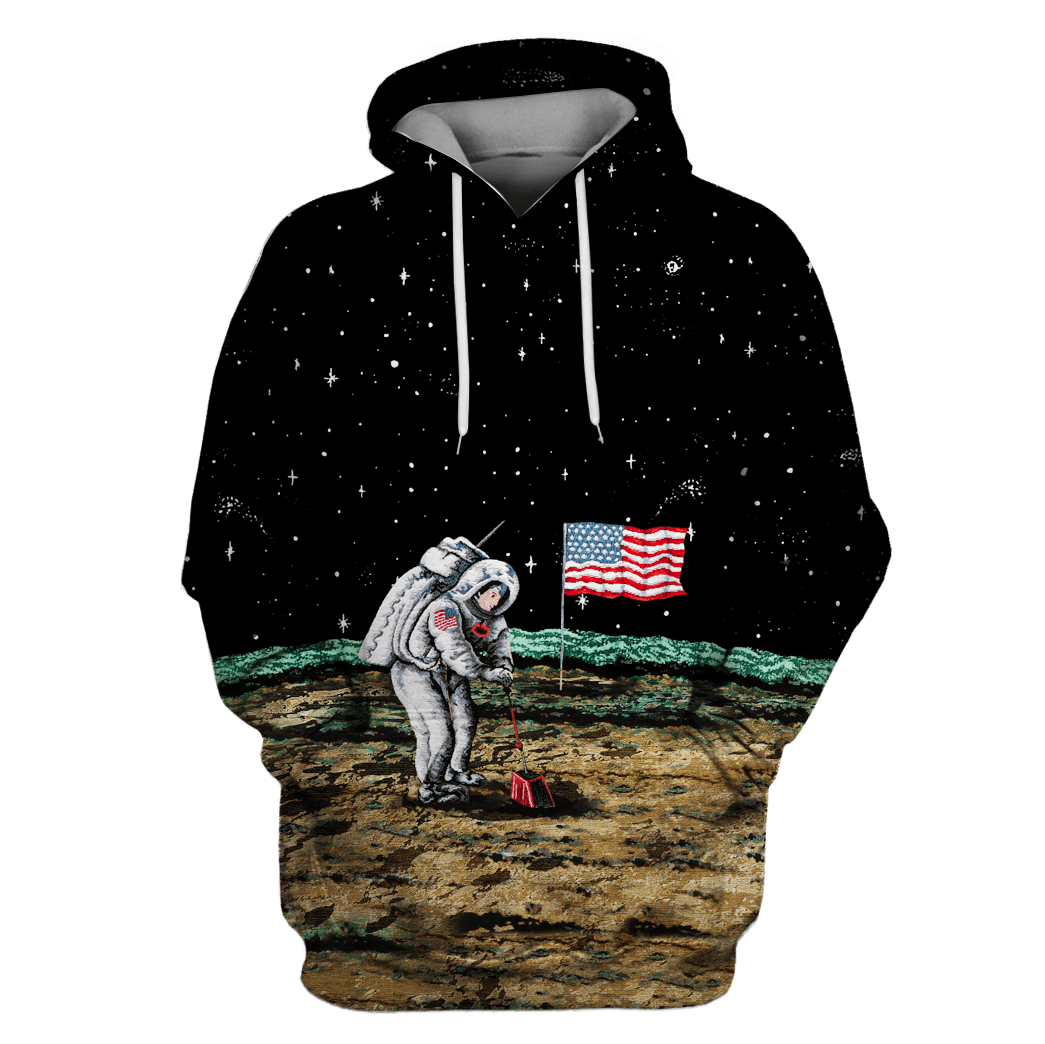 American Astronaut Questing Outerspace Custom T-Shirt Hoodies Apparel
