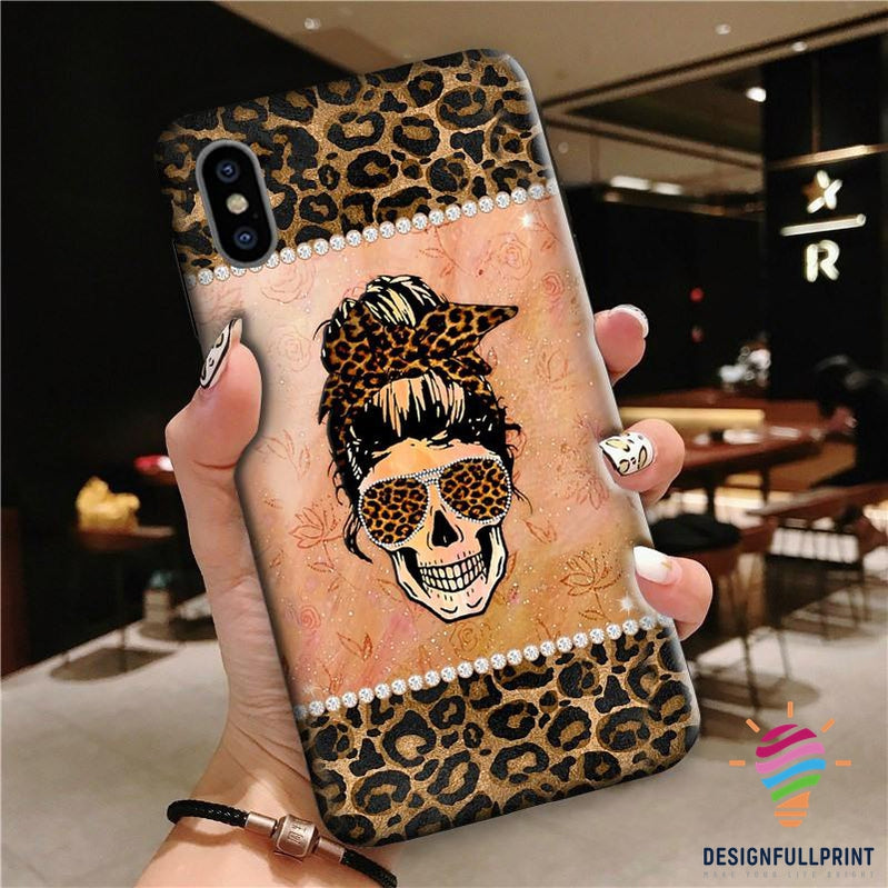 Skull Gift Skull Girl Leopard Pattern Phone Case Hg