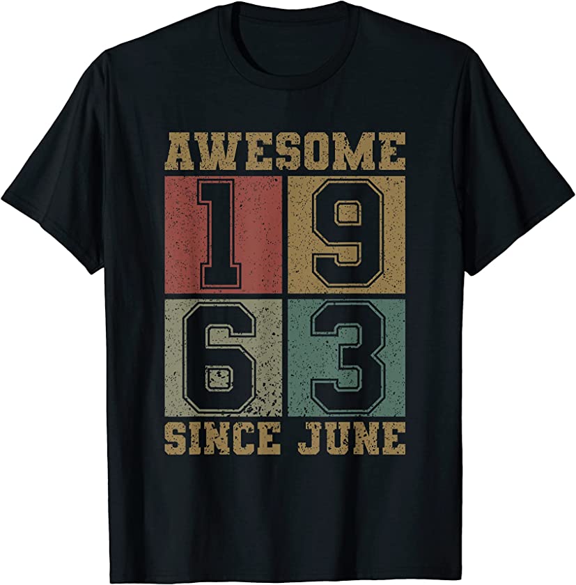 Awesome Since June 1963 58th Birthday Shirt Vintage 1963 Men T-Shirt