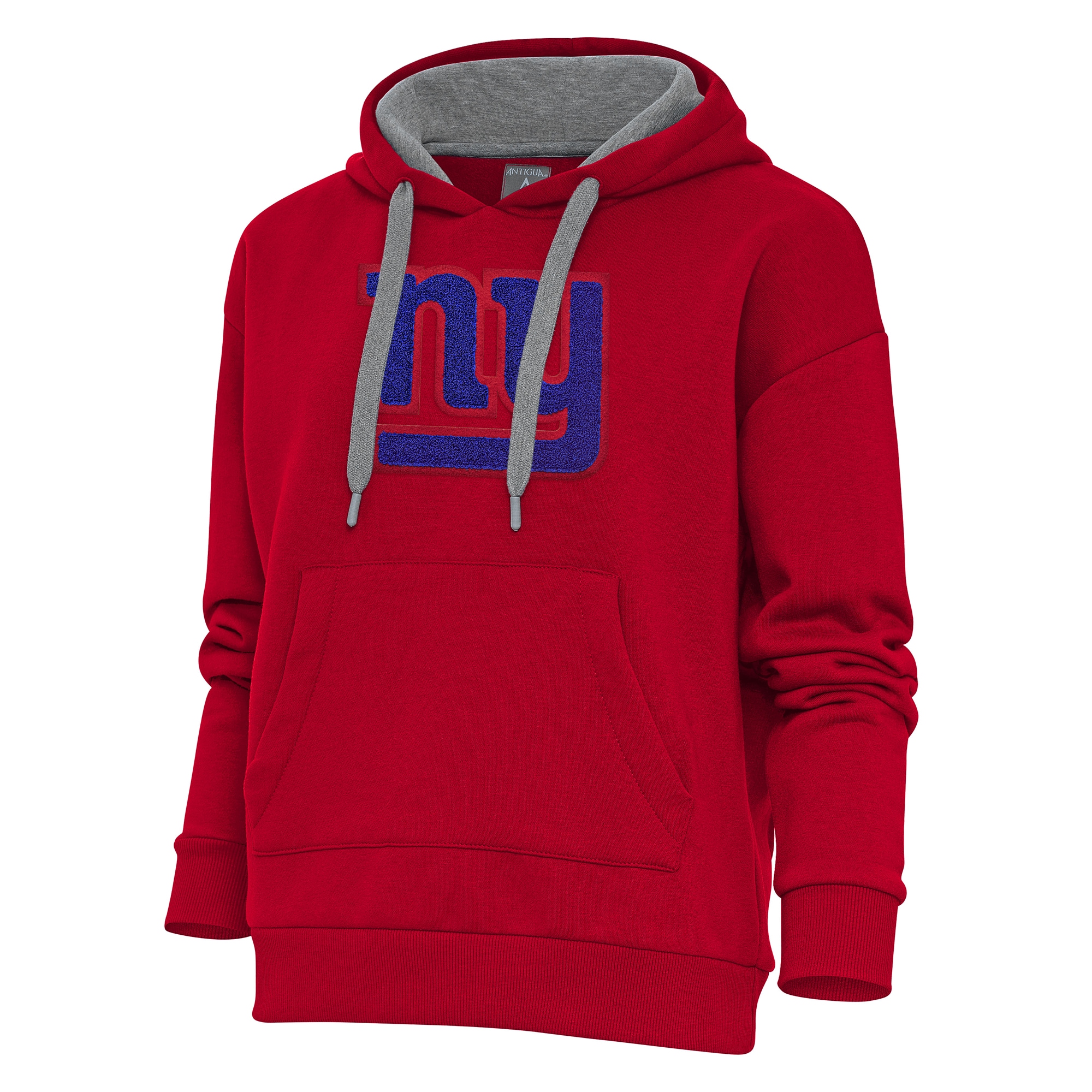 Women's New York Giants Antigua Red Victory Chenille Pullover Hoodie