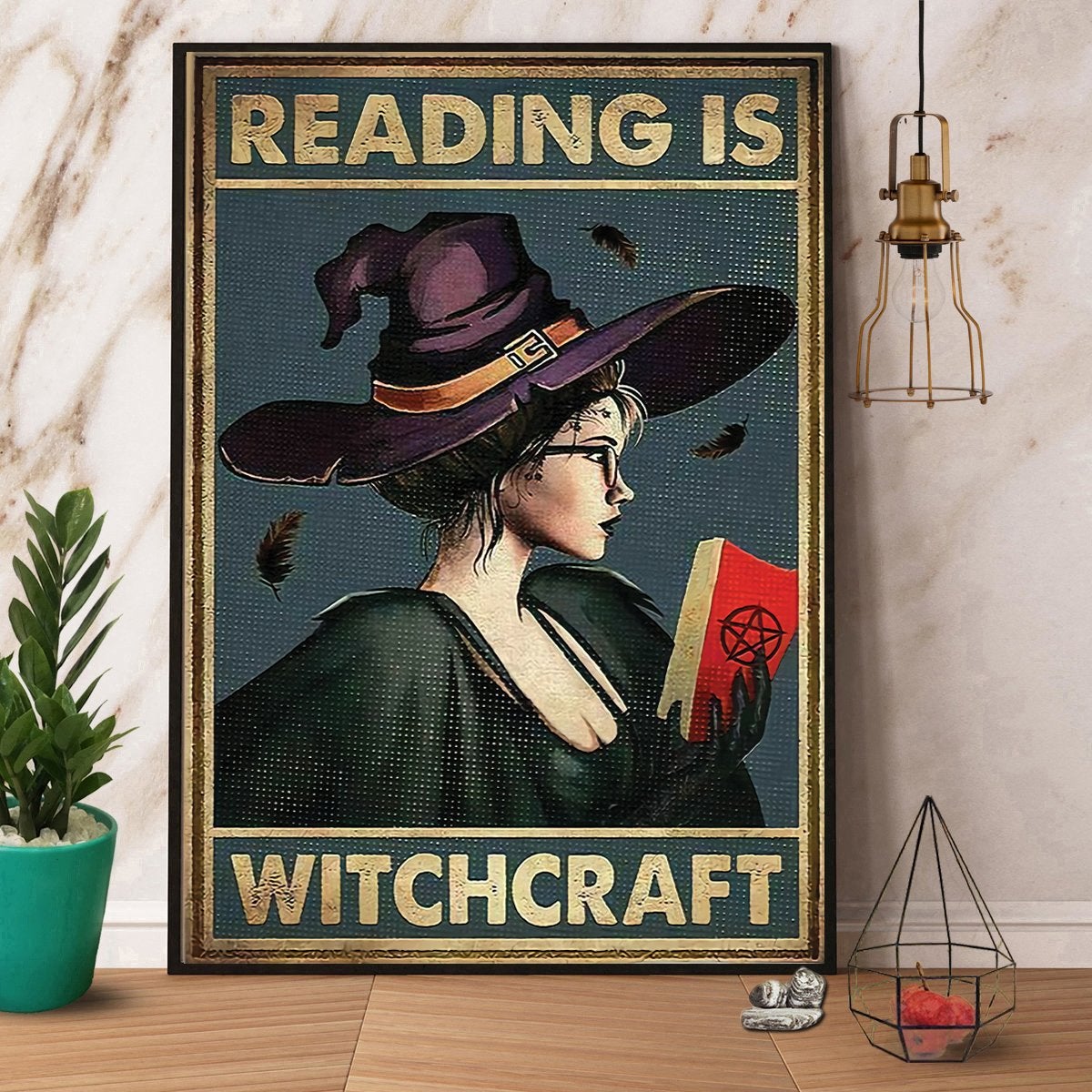 Witch Reading Is Witchcraft Halloween Canvas And Poster, Canvas Prints, My Poster Wall, Canvas Wall Art, Wall Decor Visual Art, Halloween Gift, Happy Halloween