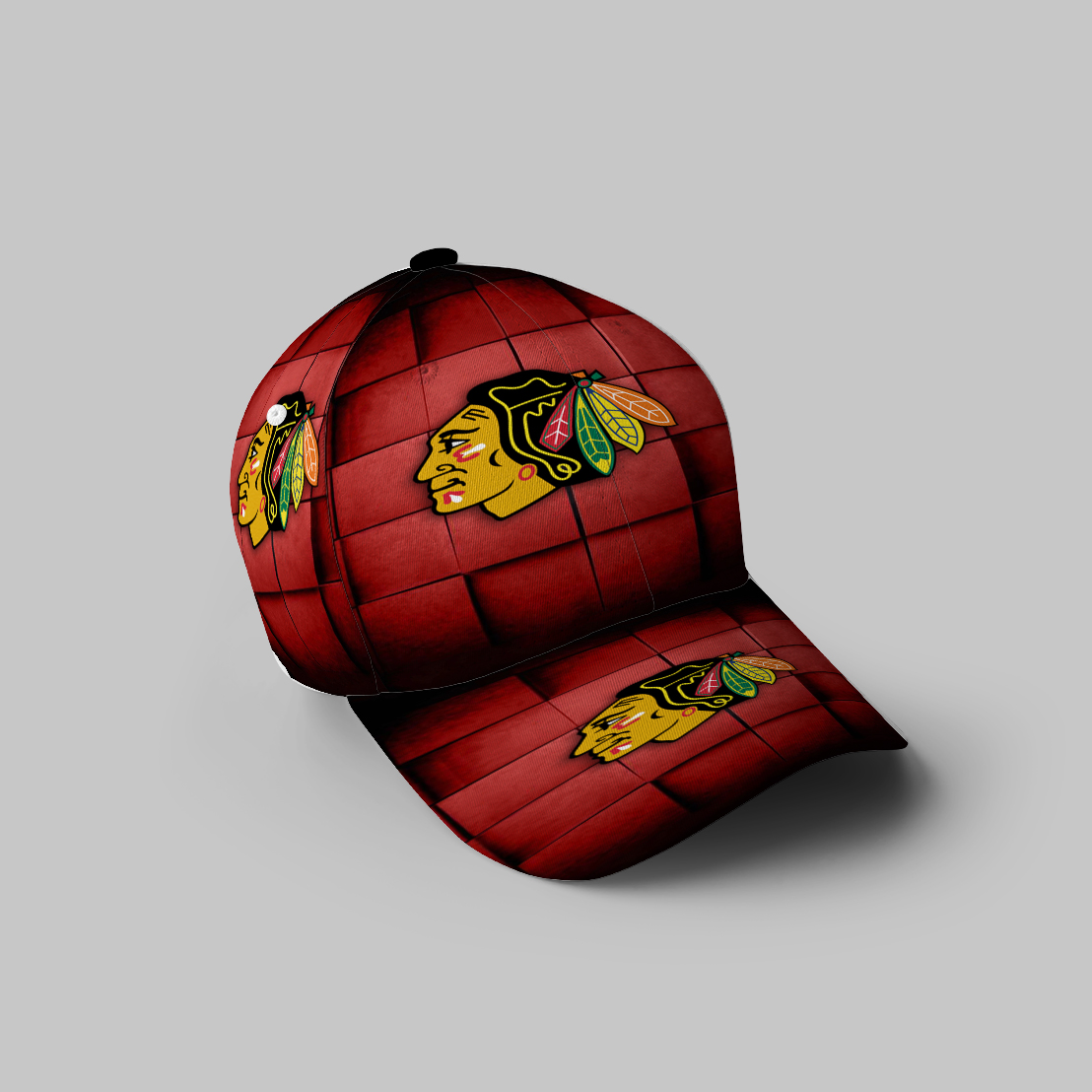 Chicago Blackhawks Emblem Texture Square 3D Printing Baseball Cap Classic Hat