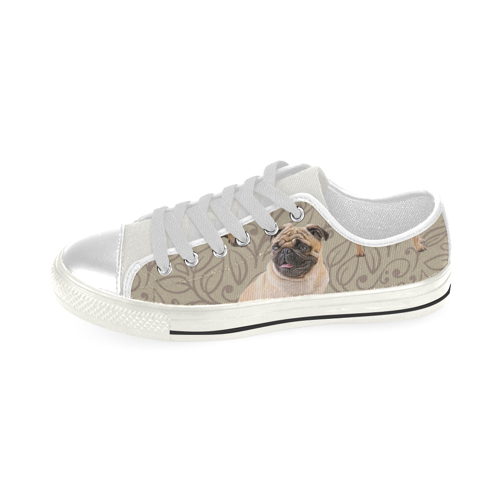 Pug Lover White Low Top Canvas Shoes for Kid