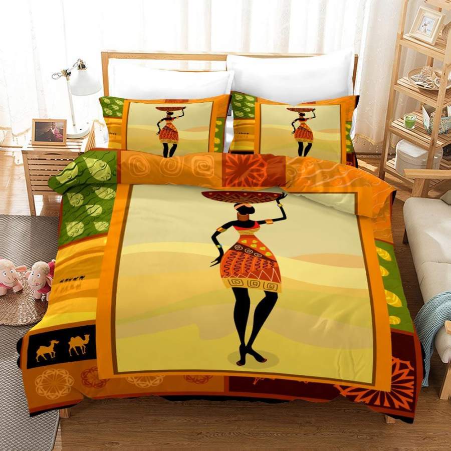 3D African Women Quilt Cover Set Bedding Set Pillowcases 166