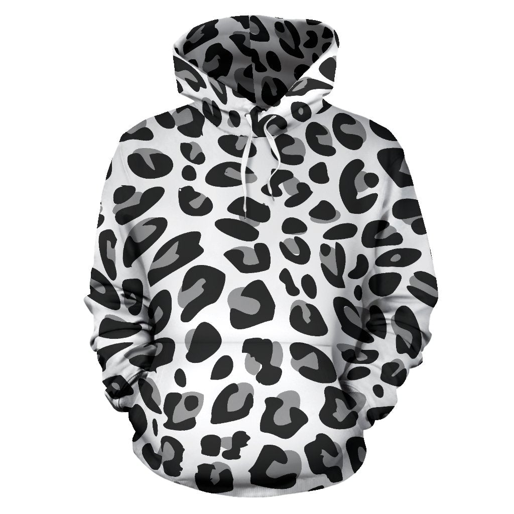 Snow Leopard Skin Print  Pullover Hoodie