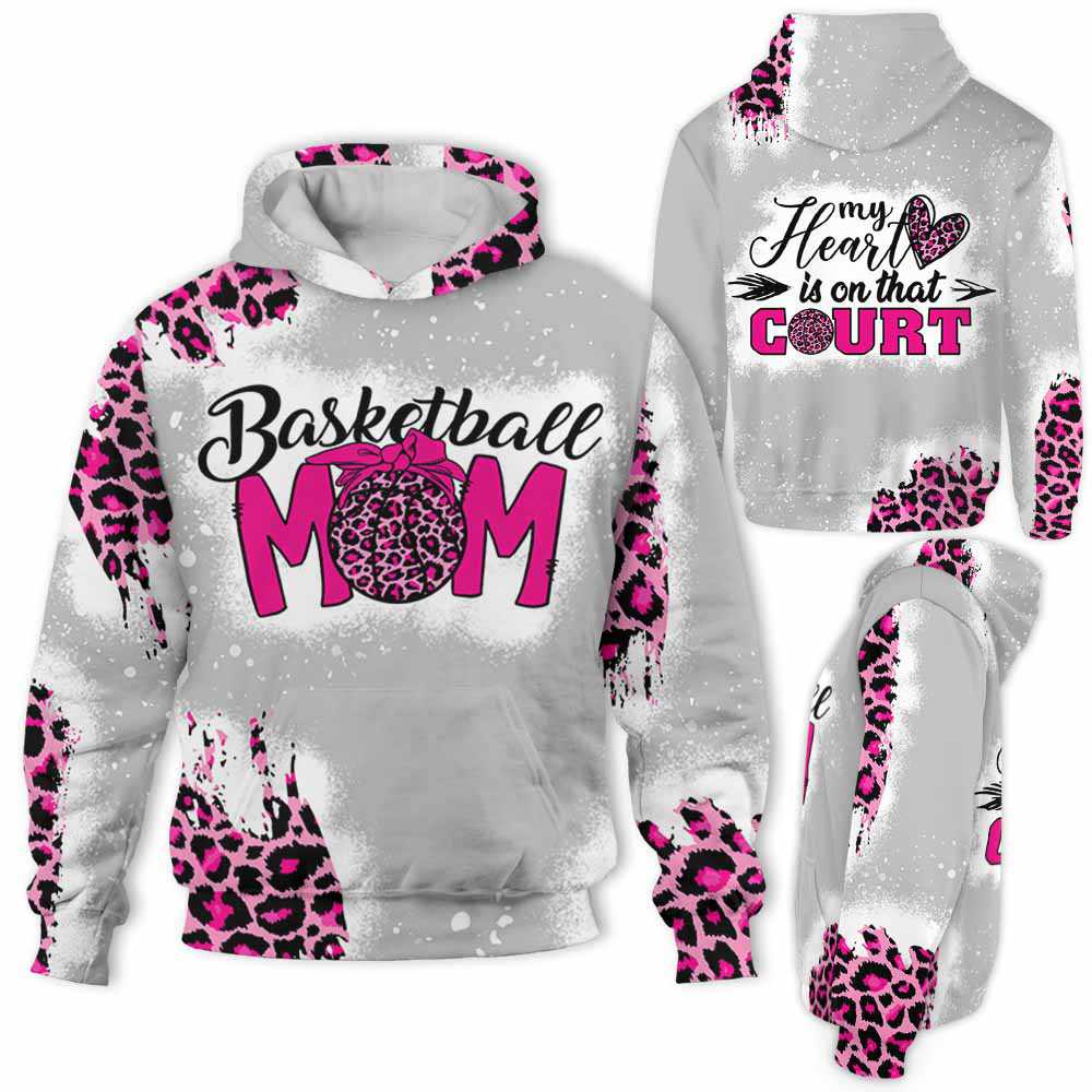 Basketball Mom Leopard My Heart Is On That Court 3D All Over Print | For Men & Women | Adult | Ho6808