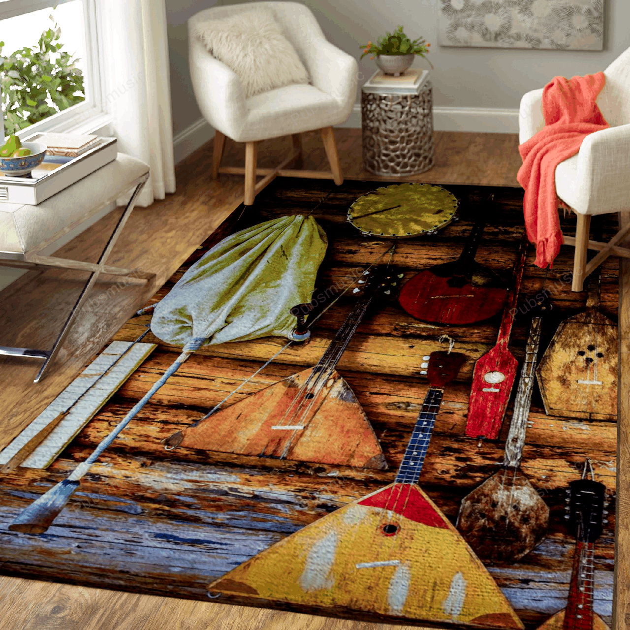 Folk Musical Instruments – Music Art For Fans Area Rug Carpet
