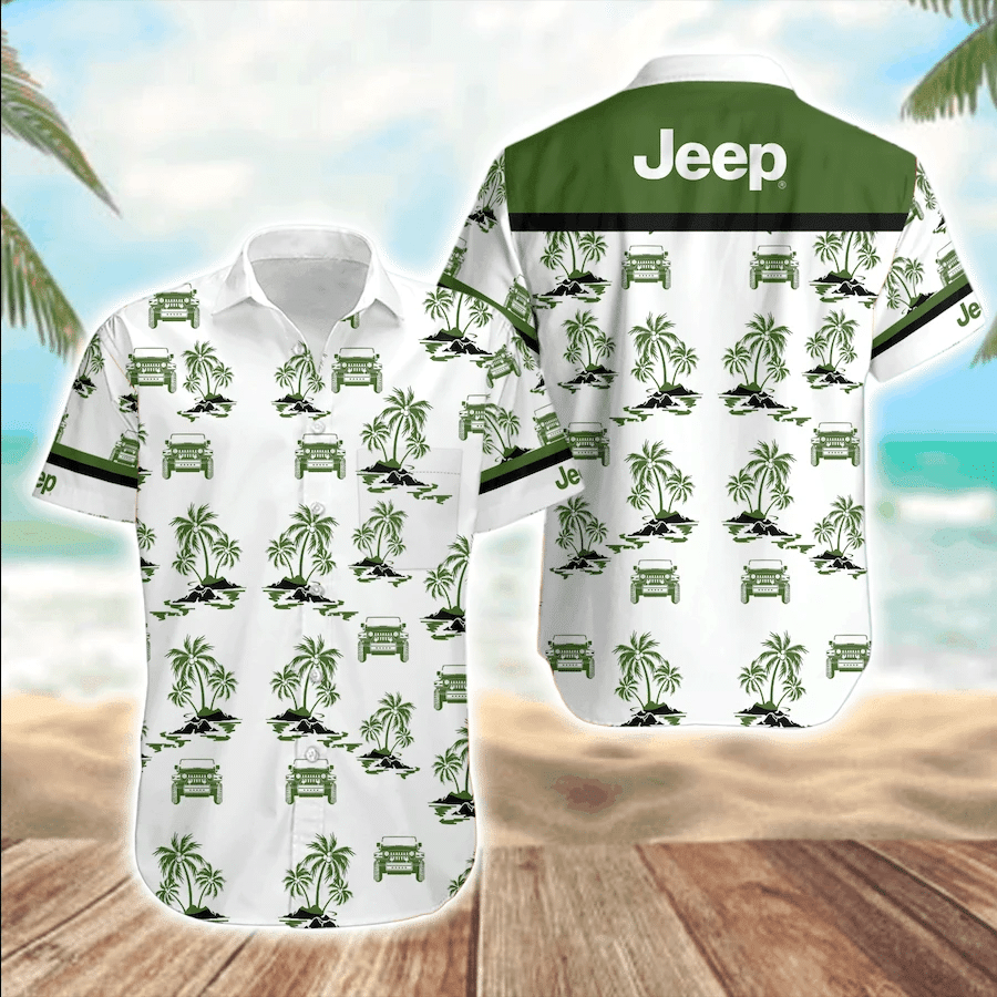 Simple Jeep Coconut Tropical Green White Unisex Hawaii Shirts Ha37713