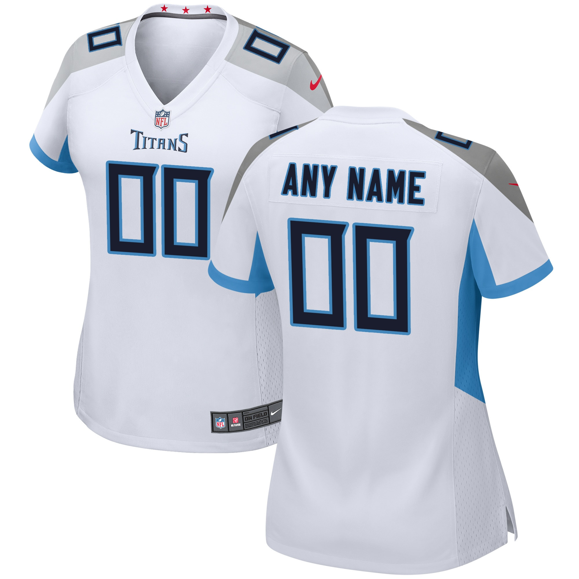 Tennessee Titans Womens Custom Game Jersey – White Custom Jerseys NFL