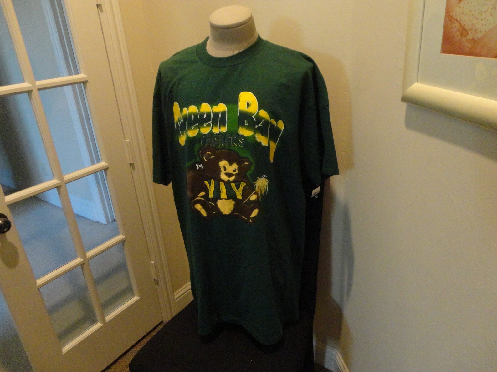 Vtg 80S Cliff Engle Game Day Green Bay Packers Teddy Bear Pj Nightshirt 2