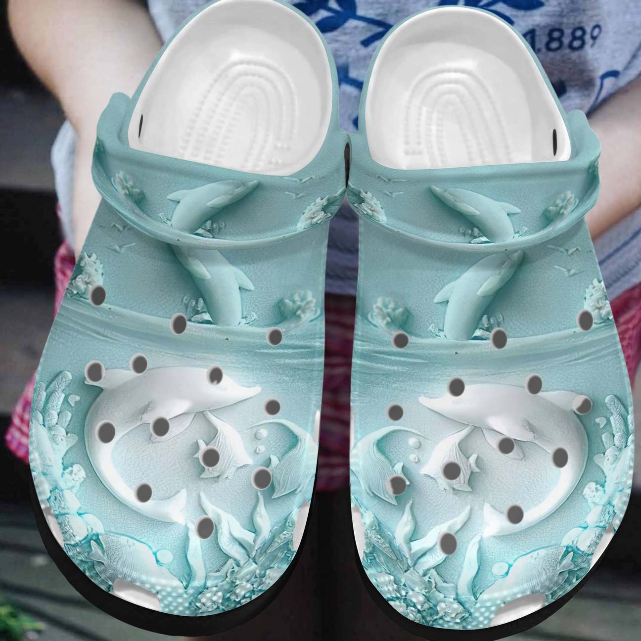 Dolphin Personalized Clog, Custom Name, Text, Color, Number Fashion Style For Women, Men, Kid, Print 3D Beautiful Dolphin