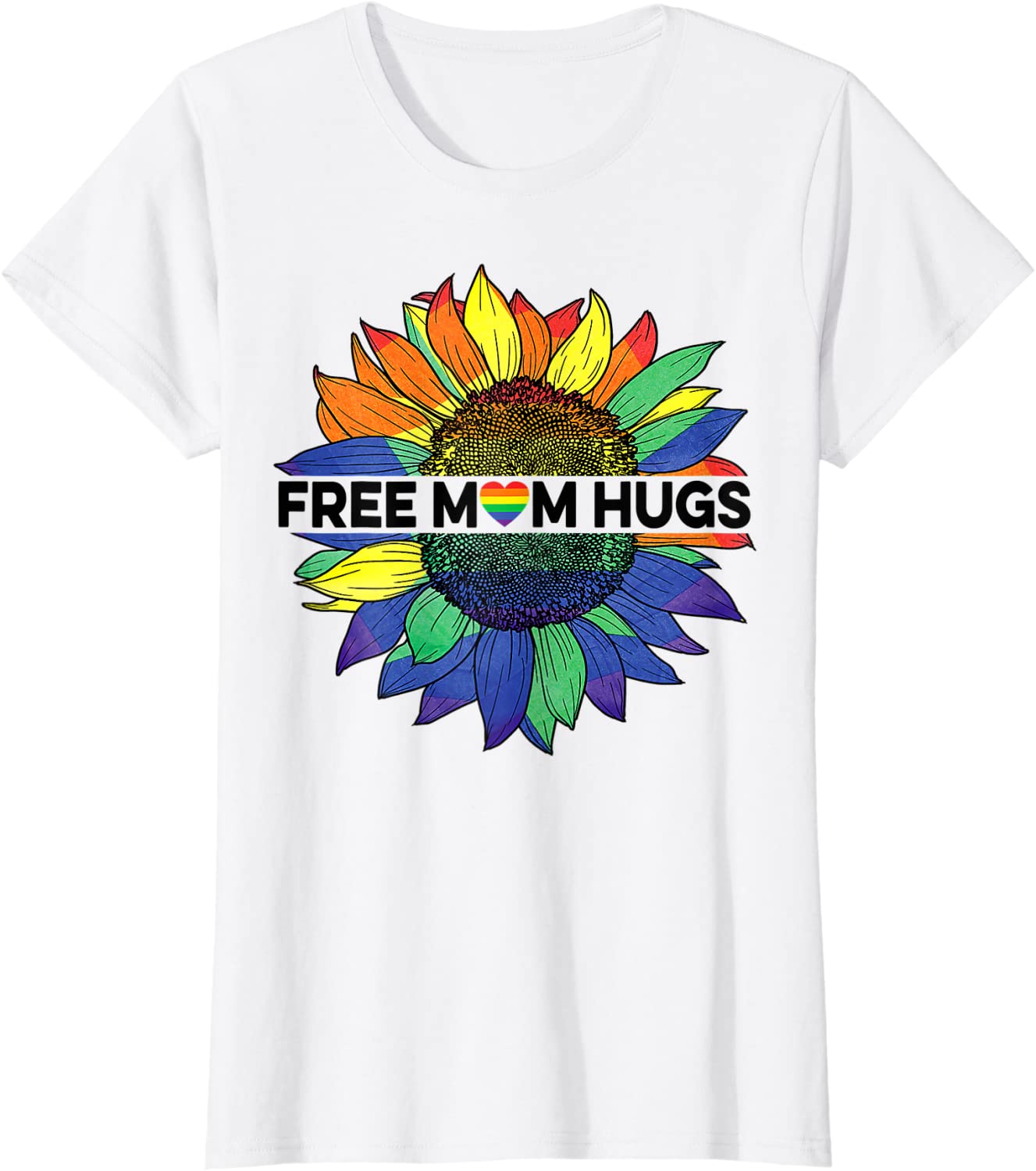 Free Mom Hugs Sunflower Lesbian Mom Shirt, Lgbt Mothers Day T Shirt, Gift To Lesbian Mom