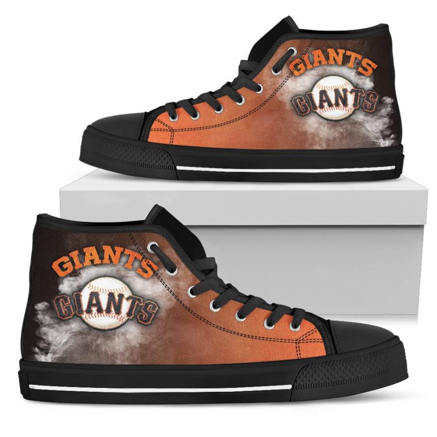 White Smoke Vintage San Francisco Giants High Top Shoes