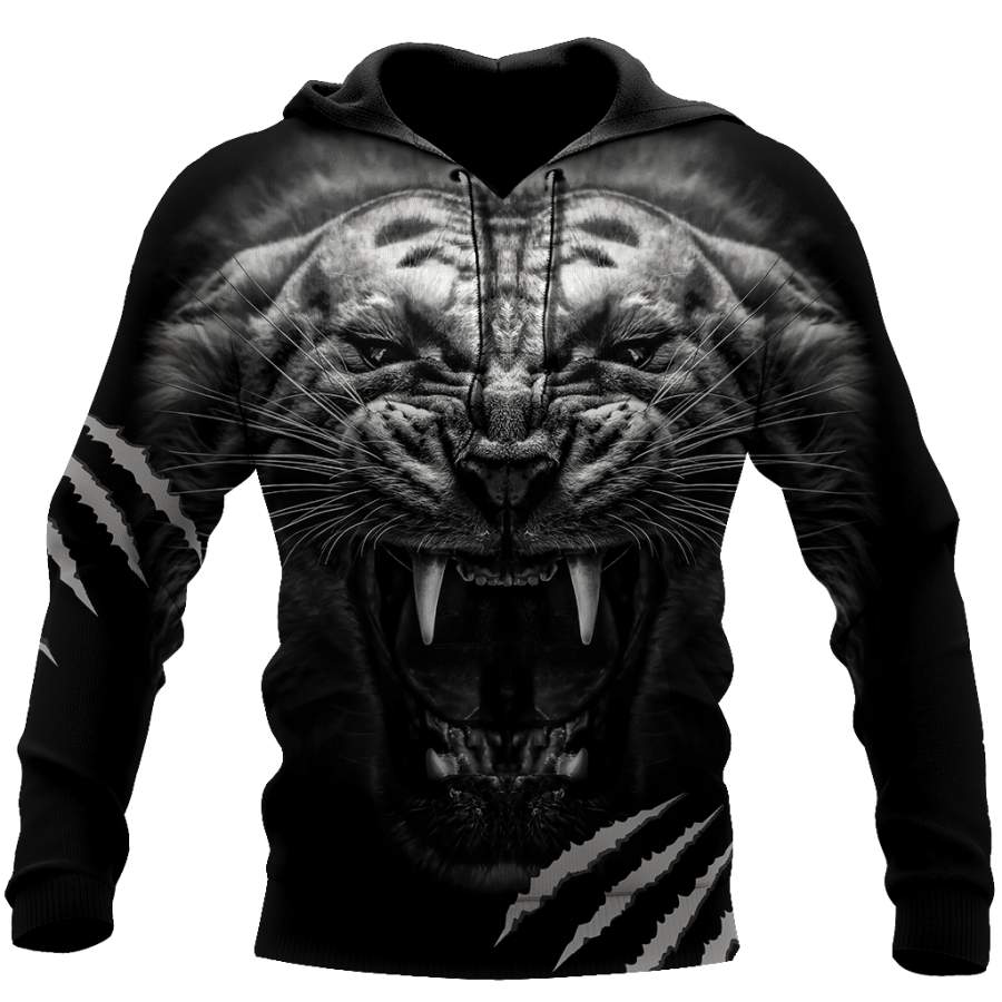 White Tiger Over Printed Hoodie TP