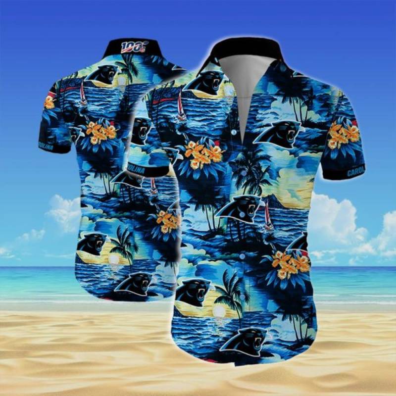 Carolina panthers all over printed hawaiian shirt &#8211; Maria