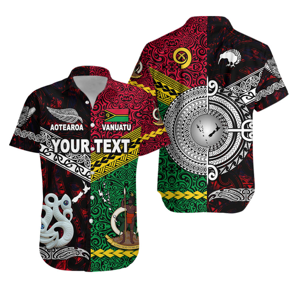 (Custom Personalised) Vanuatu And New Zealand Hawaiian Shirt Together – Red Lt8