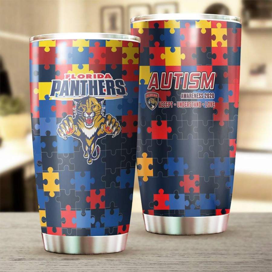 [Stainless Steel Tumbler 20 Oz] NHL104 Florida Panthers Stainless Steel Tumbler, Stainless Steel Mug Autism Father’s Day gifts, Mother’s Day gift