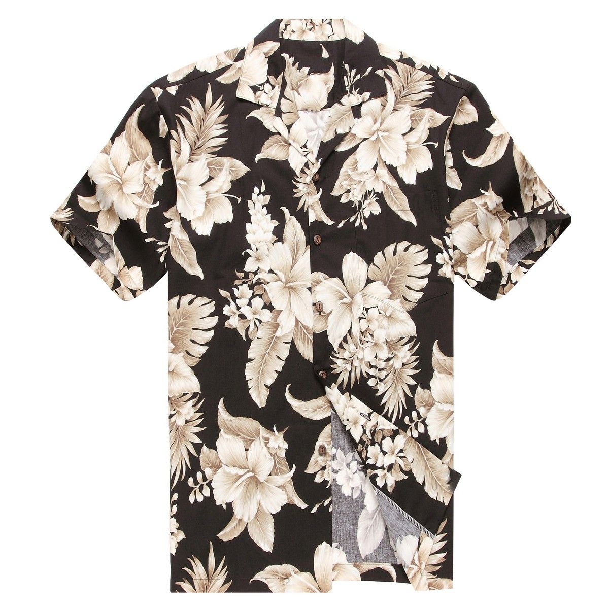 Floral Black Unique Design Hawaii Shirt Ha81433