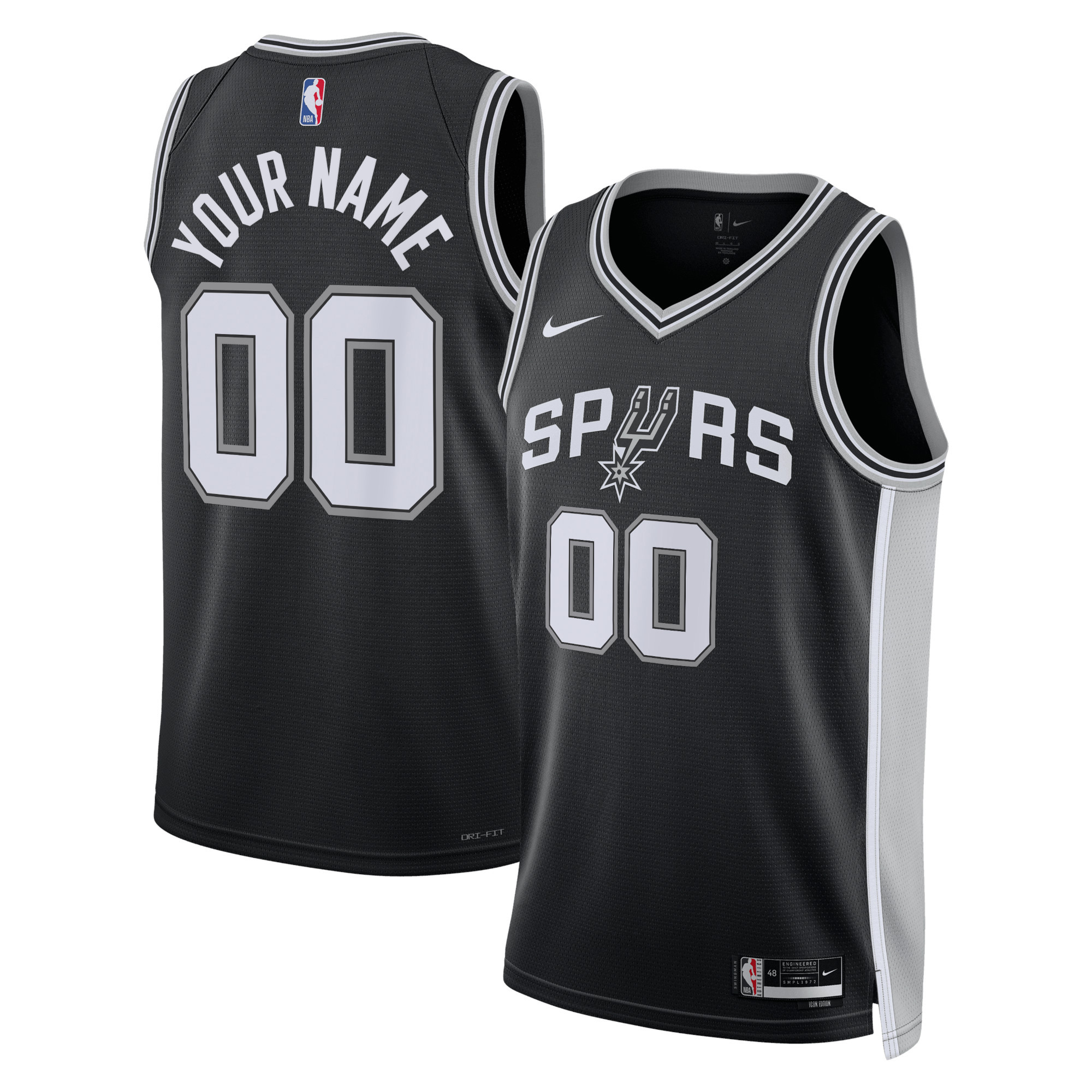 San Antonio Spurs Unisex Swingman Custom Jersey Black – Icon Edition