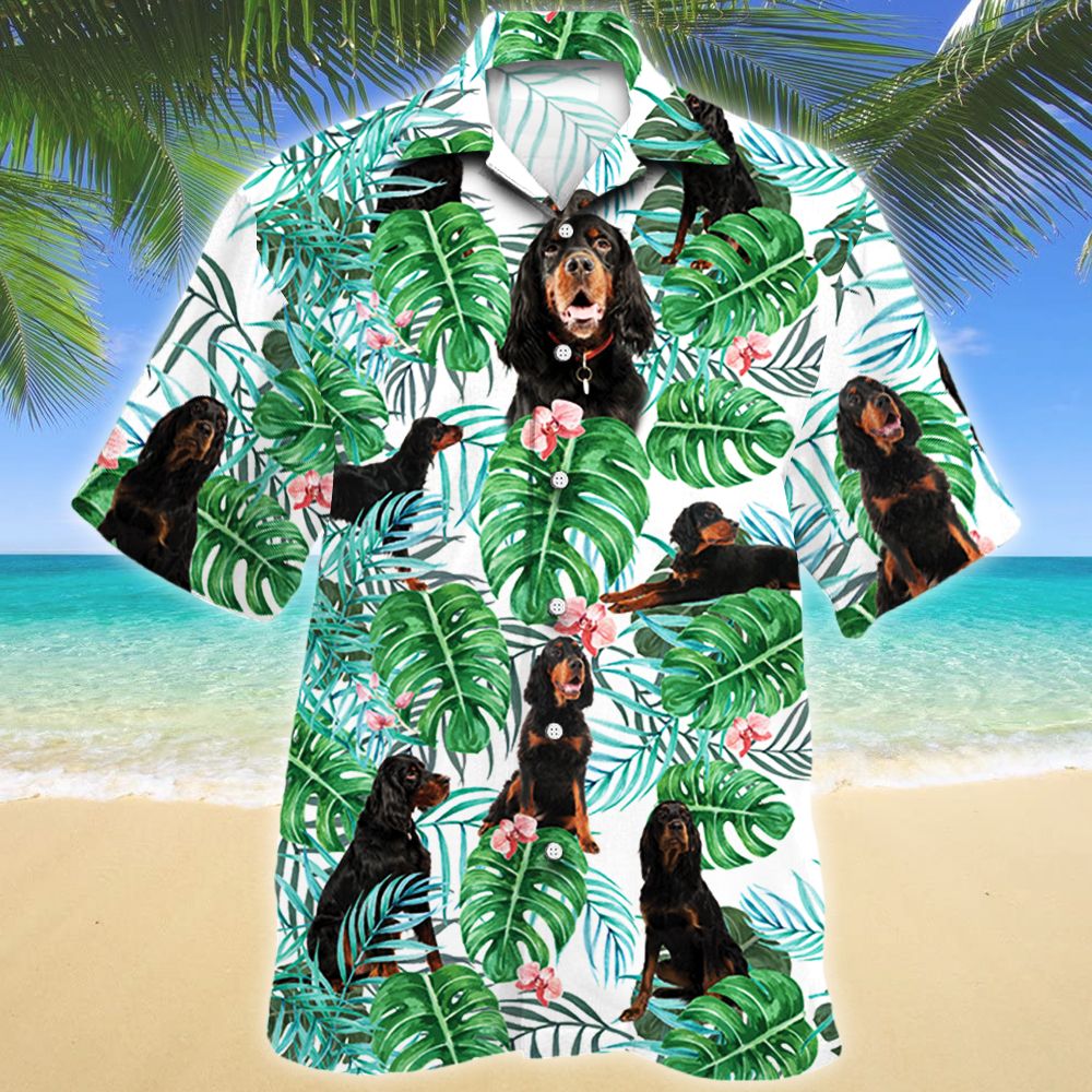 Gordon Setter Dog Tropical Plant Hawaiian Shirt Ha111769