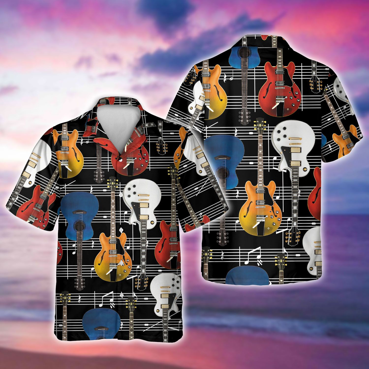 Colorful Guitar Hawaiian Shirt