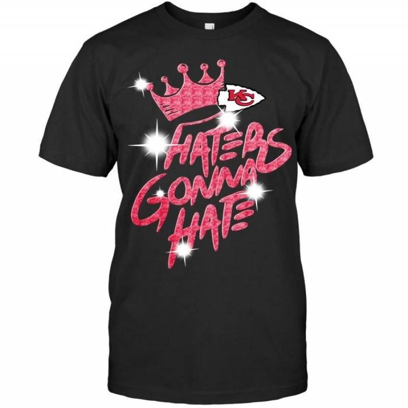 Kansas City Chiefs Crown Haters Gonna Hate Glitter Pattern T Shirt – Gearpenguin.com