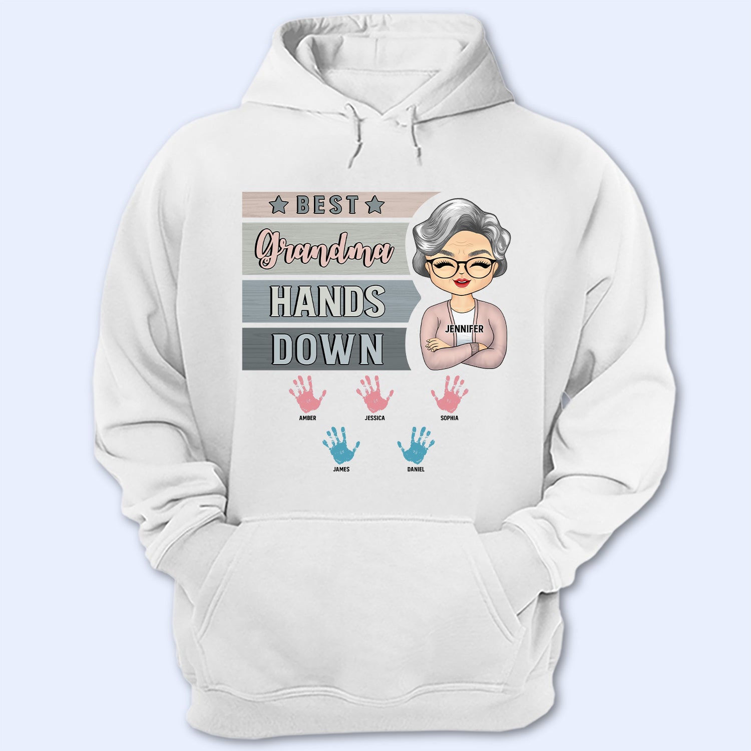 Hands Down – Gift For Grandma – Personalized Custom Hoodie