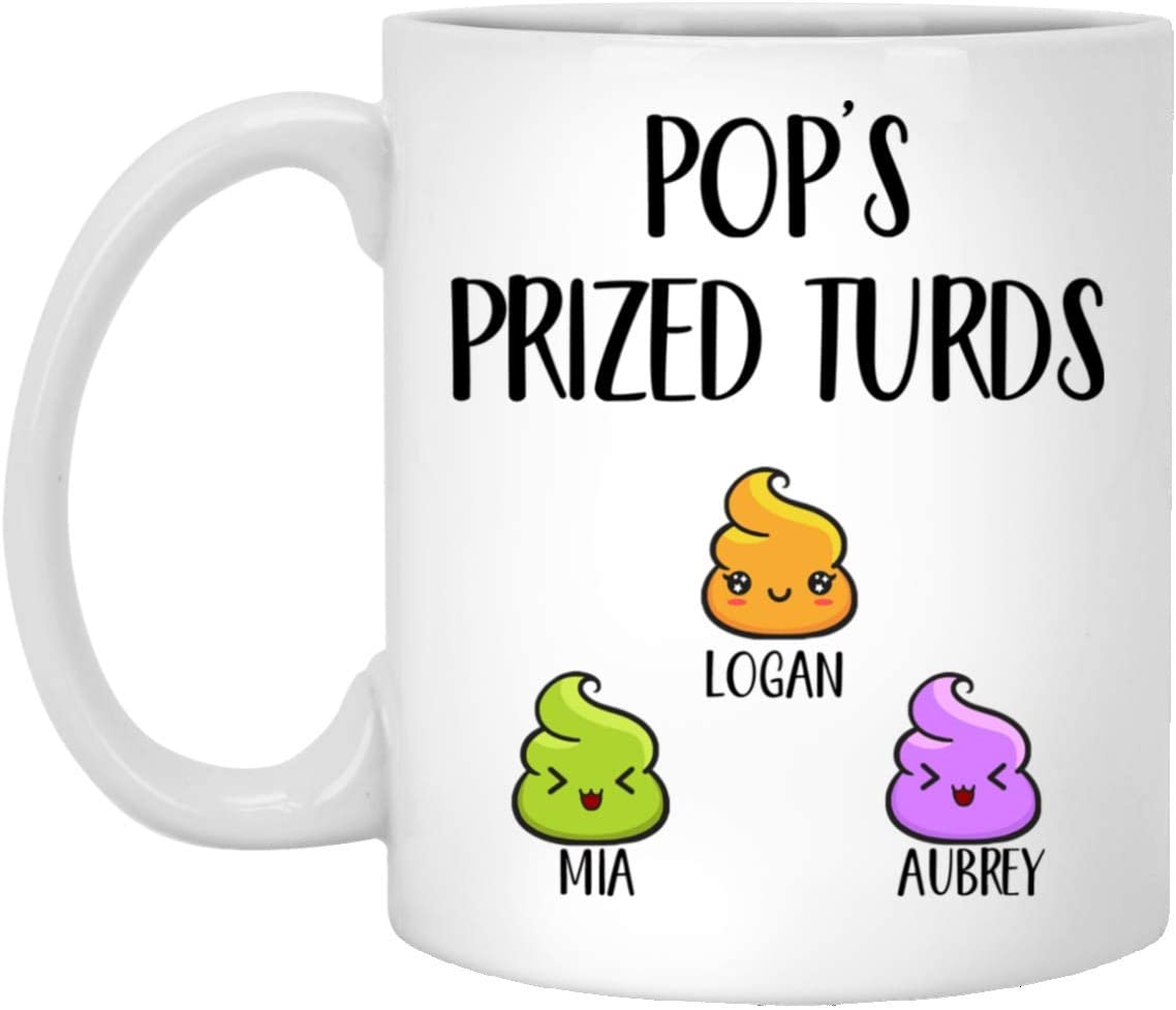 Personalized Pop’S Favorite Turd Mug Funny Father’S Day Customized Mug Grandpa Funny Poop Gift Turd Gift For Pop’S Birthday Favorite Grandkid Mug – Gift For Funny Dad – 11Oz Coffee Mug 11Oz