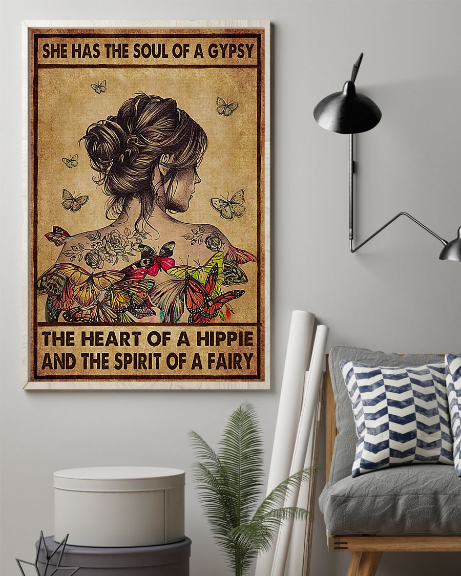Hippie She Had The Soul Of A Gypsy Vertical Canvas And Poster | Wall Decor Visual Art