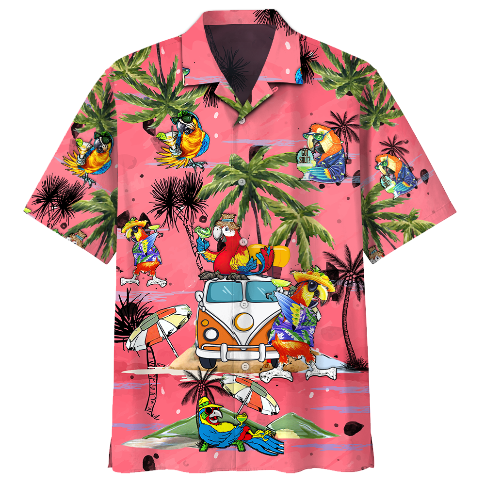 Famille Parrot Beach Hawaii Shirt K Ha22693