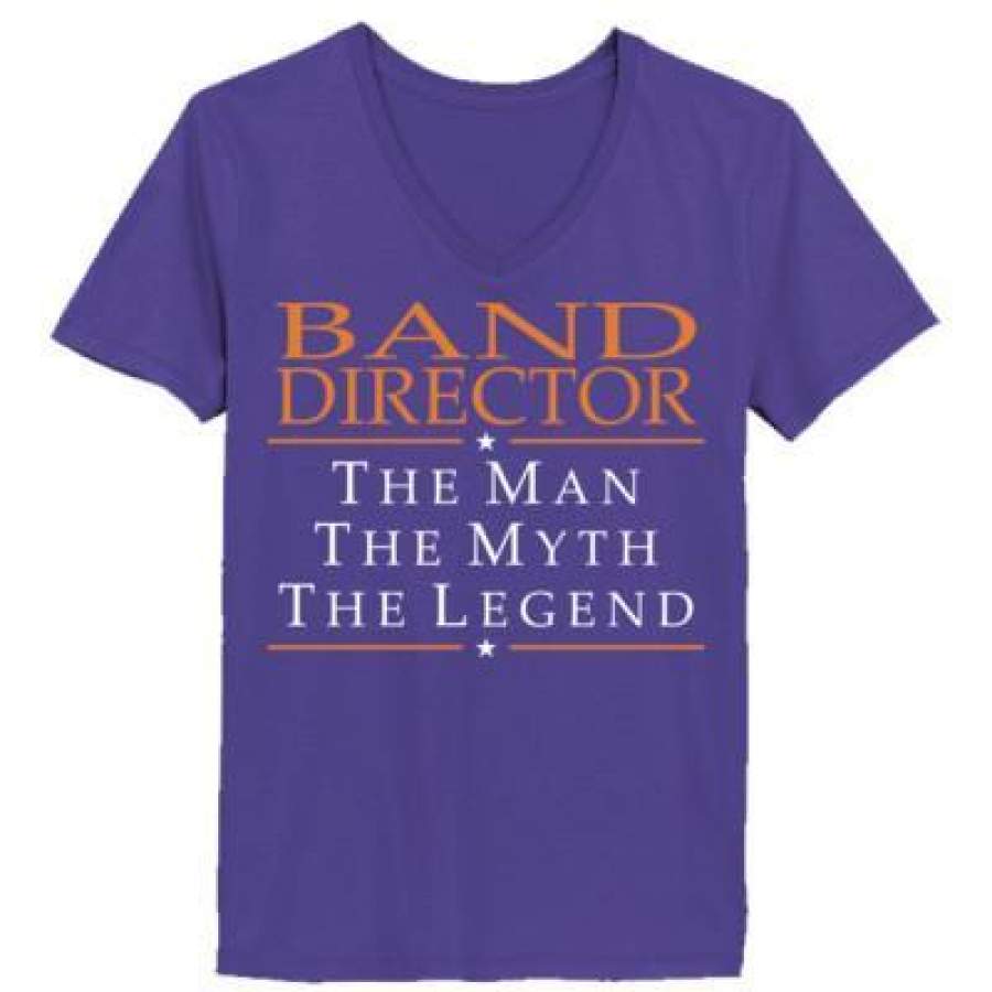 AGR Band Director The Man The Myth The Legend – Ladies’ V-Neck T-Shirt